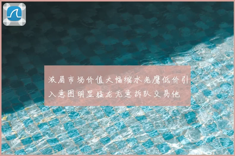 浓眉市场价值大幅缩水老鹰低价引入意图明显猛龙无意拆队交易他